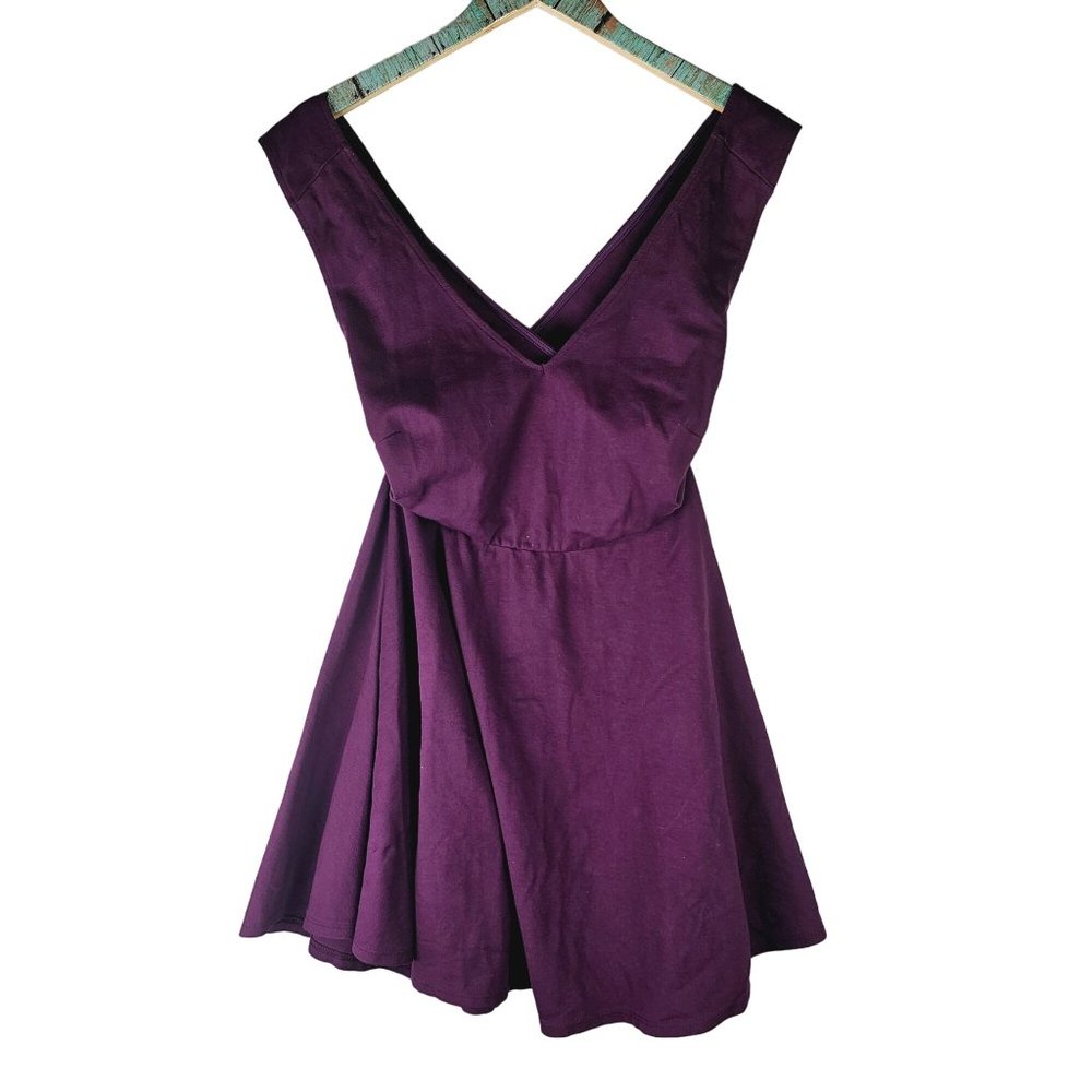 Lulu's Women's Going Steady Purple Plum Backless Skater Dress, Sz. XL